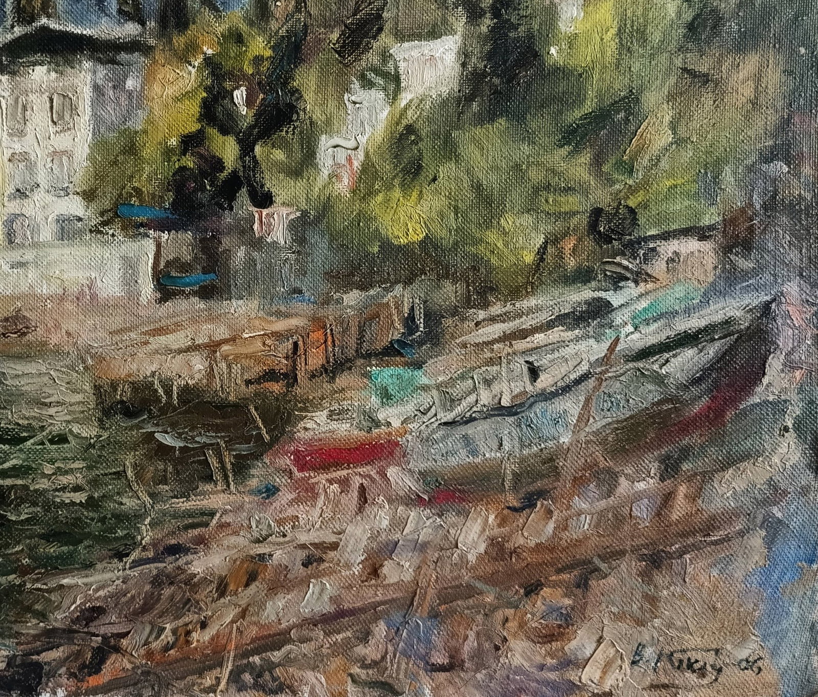 Oil painting Houses by honored painter Ukrainian Vasyl K. - 7