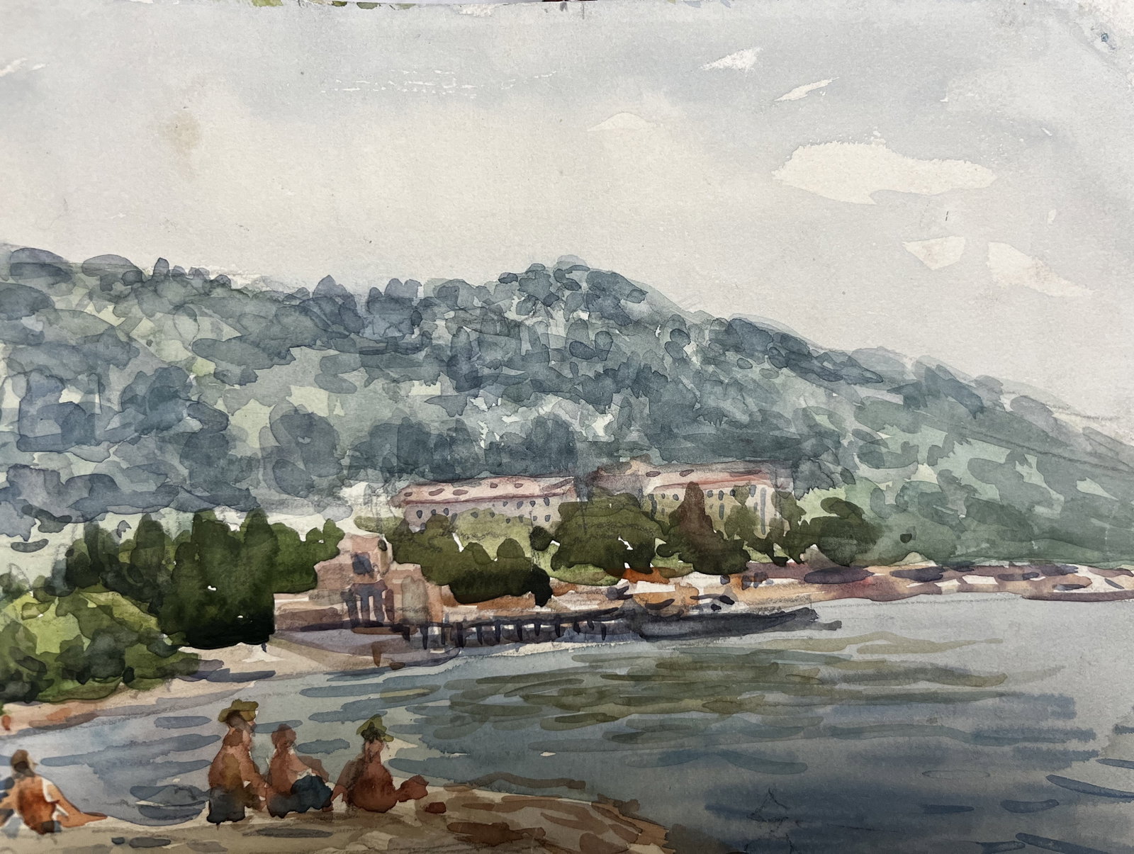 Watercolor painting Sea beach Krikhatsky - 3
