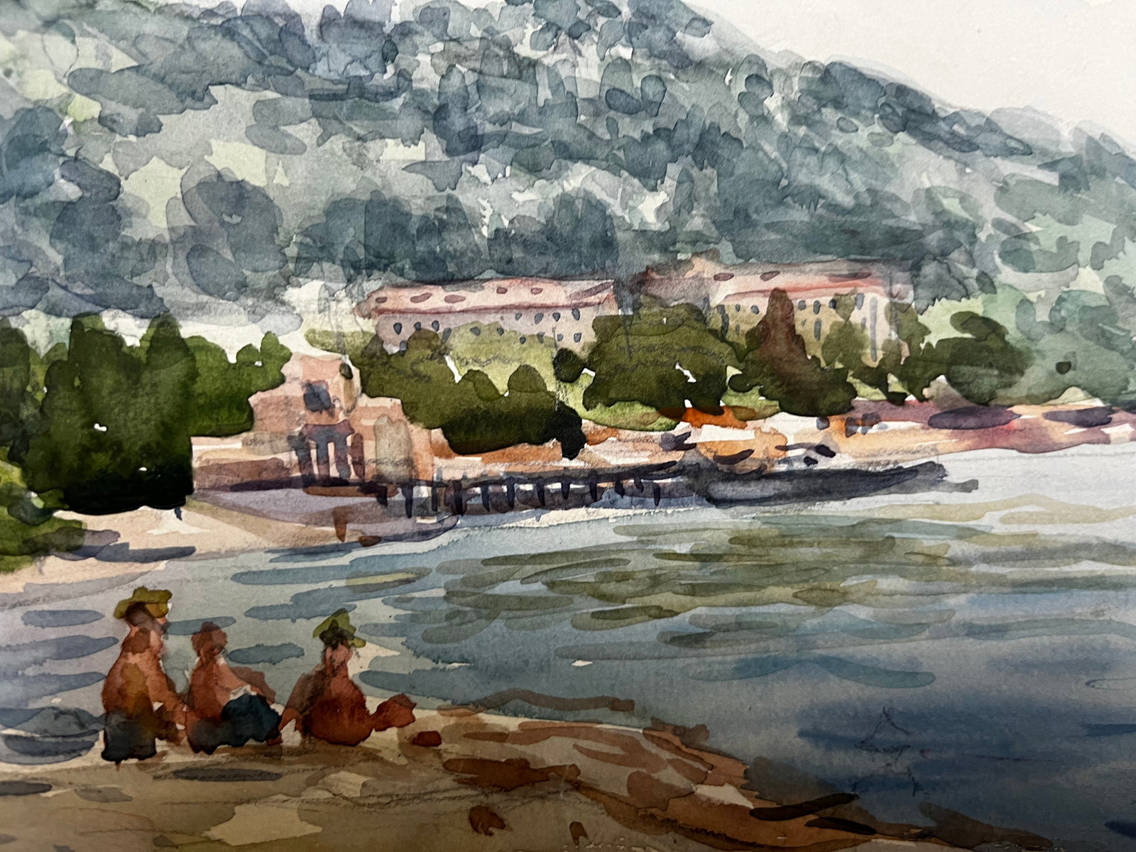 Watercolor painting Sea beach Krikhatsky - 4