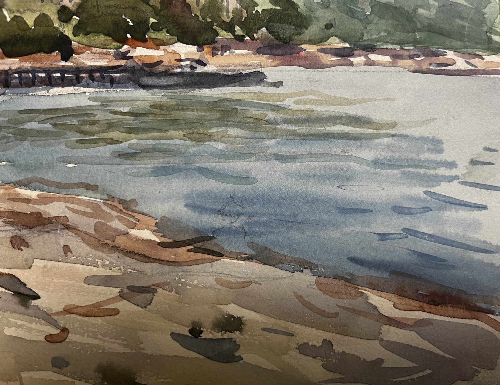 Watercolor painting Sea beach Krikhatsky - 5