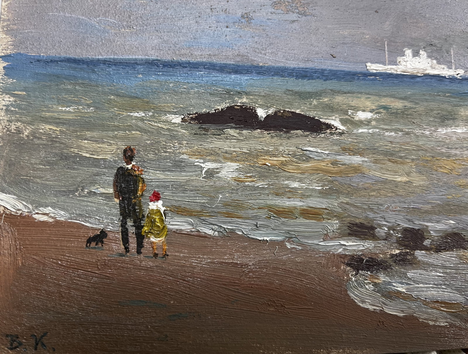 Oil painting Walk along the shore Krikhatsky - 5