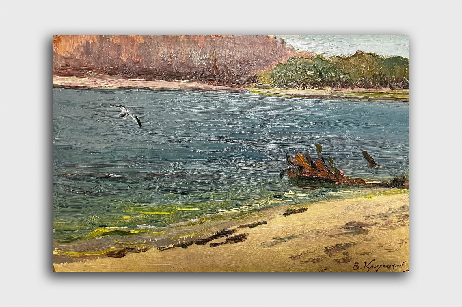Oil painting River landscape Krikhatsky (1 of 6)