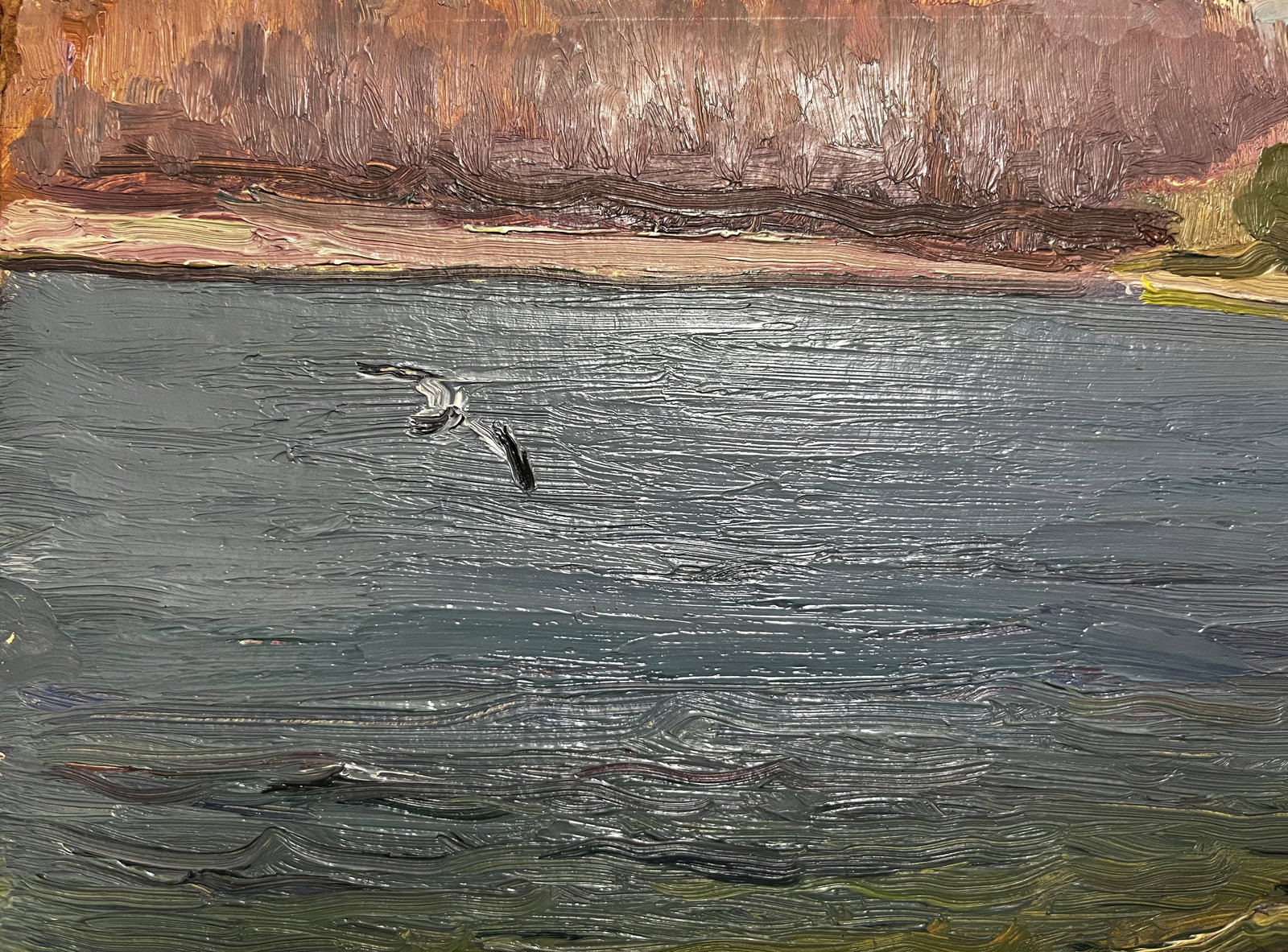 Oil painting River landscape Krikhatsky - 2