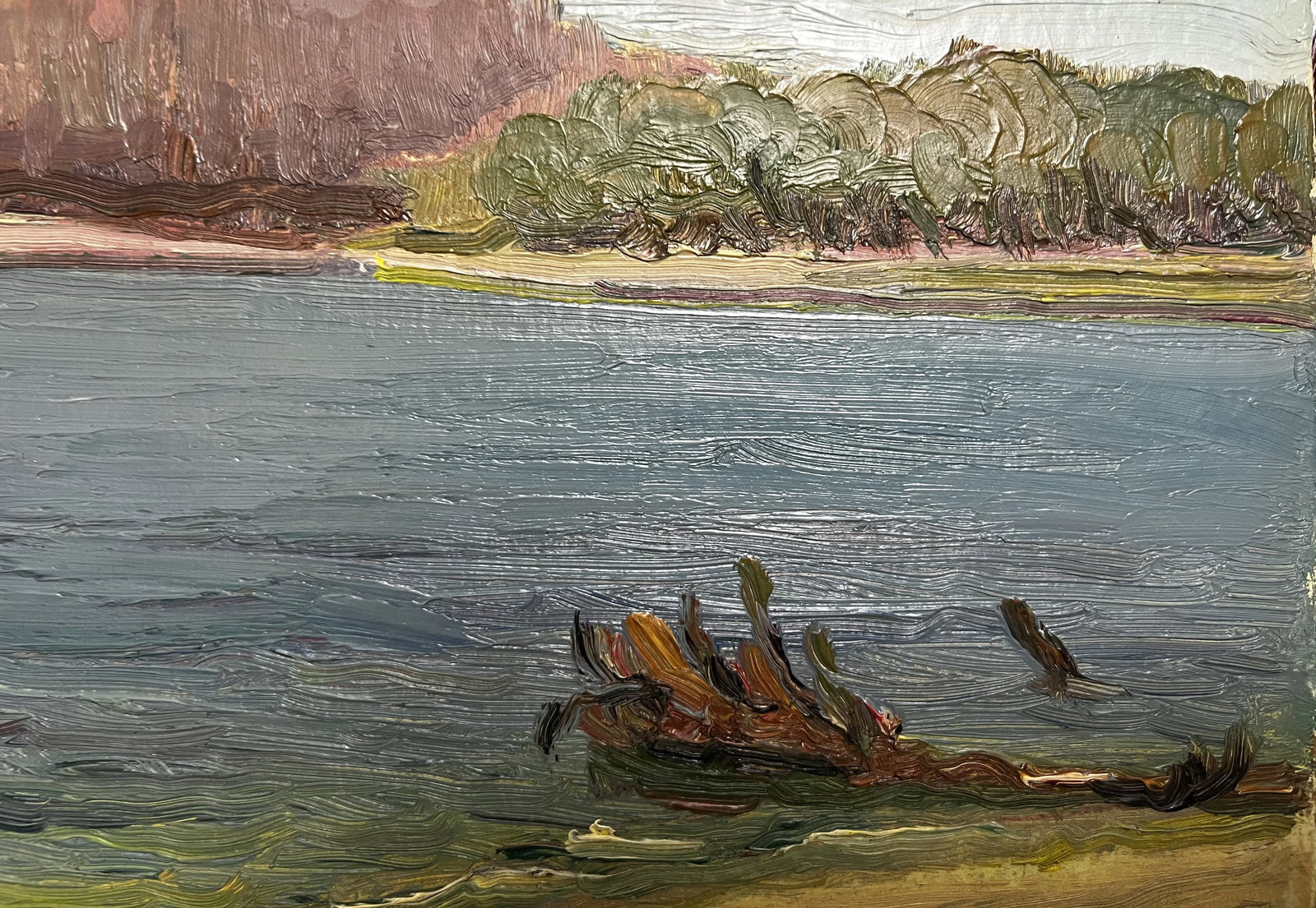 Oil painting River landscape Krikhatsky - 3