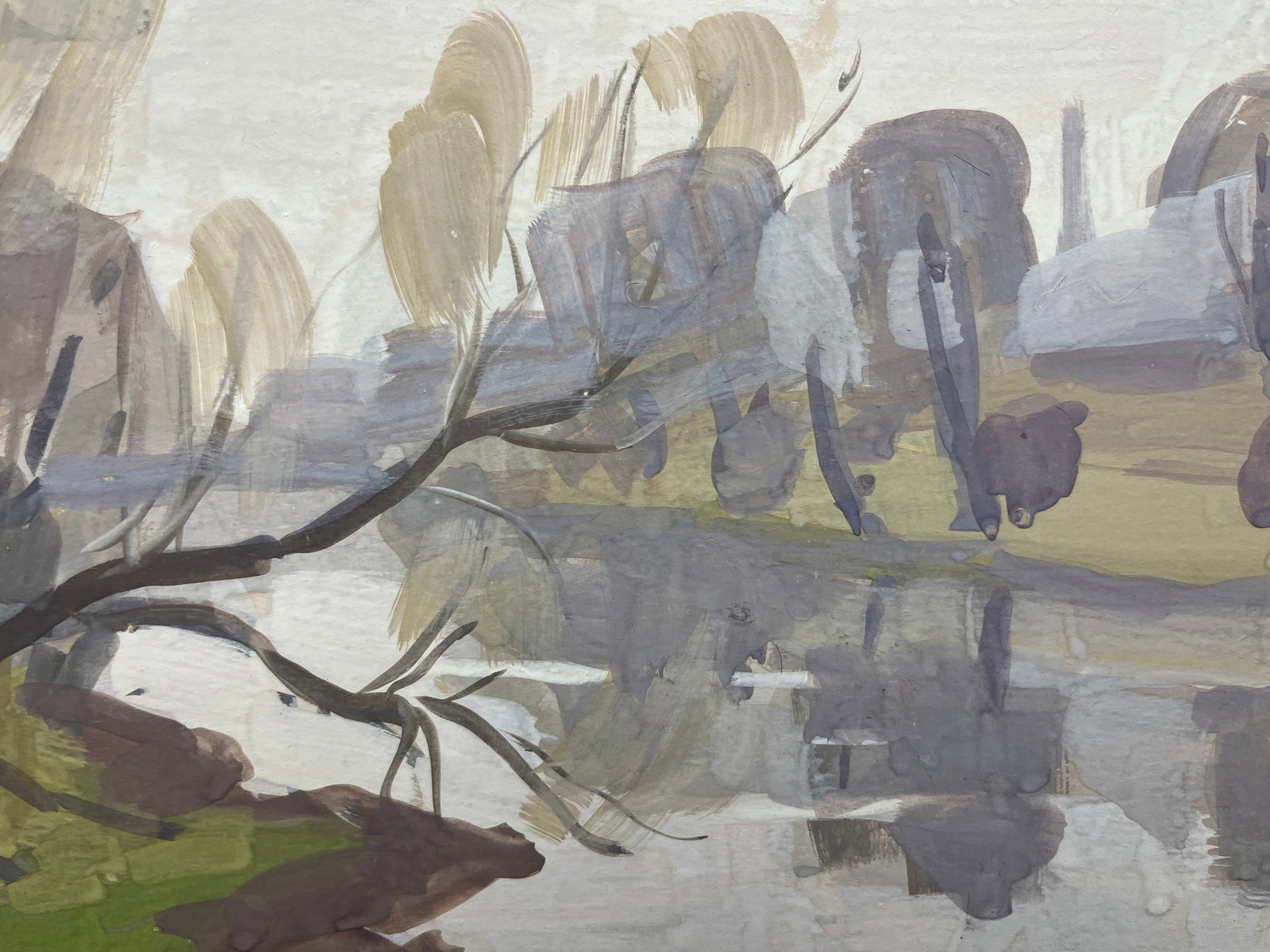 Watercolor painting Quiet river Maciejewskaya - 3
