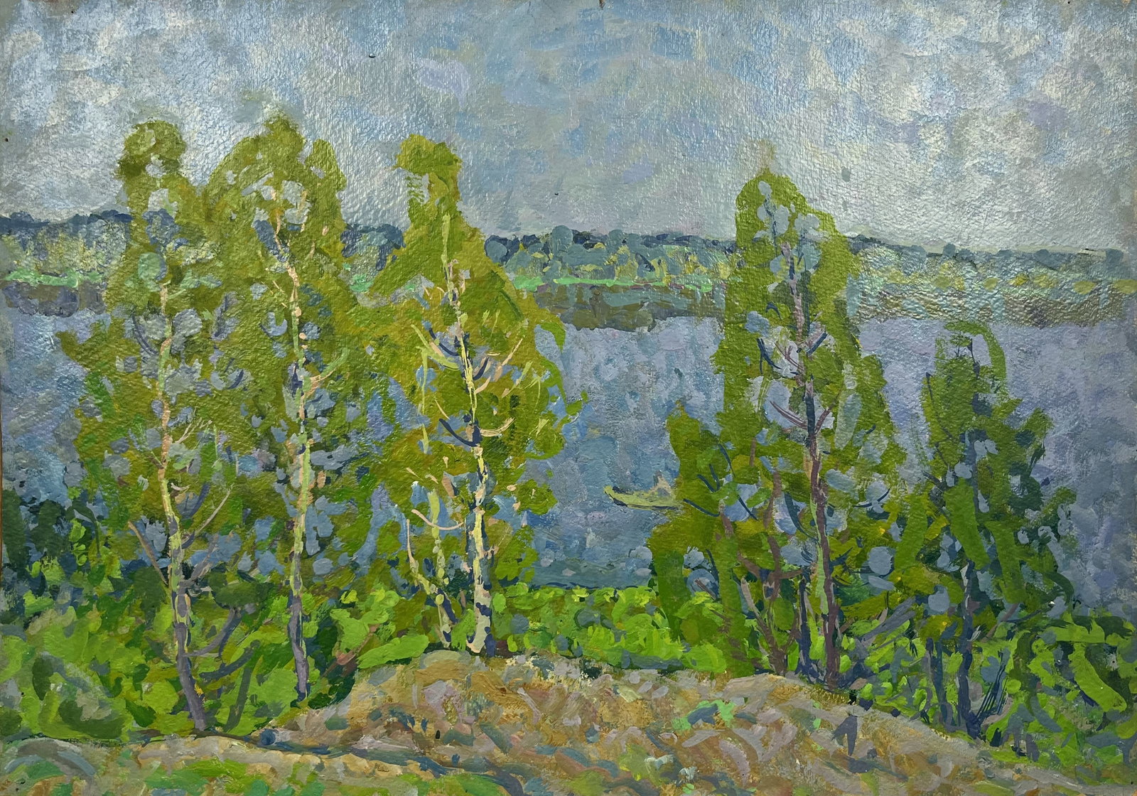 Oil painting Summer day Kolosovsky G.: Title: Oil painting Summer day Kolosovsky G. Description: 82Duk Painter: Kolosovsky G. S?ze: 49x69 cm/19,29x27,16 inches Components: Oil, cardboard Original painting from our collection ERA: Short