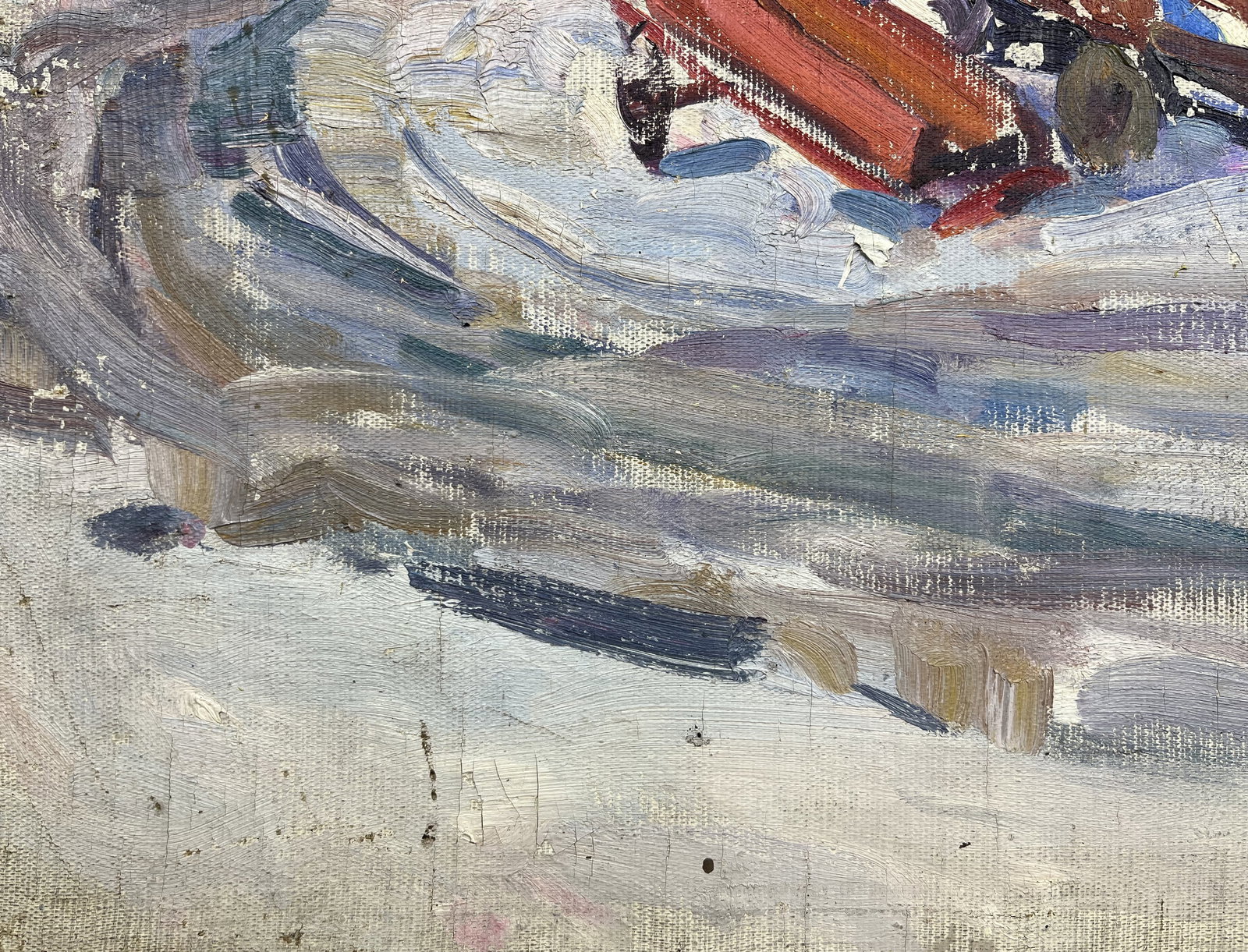 Oil painting Collective farm yard Minsky G. - 5