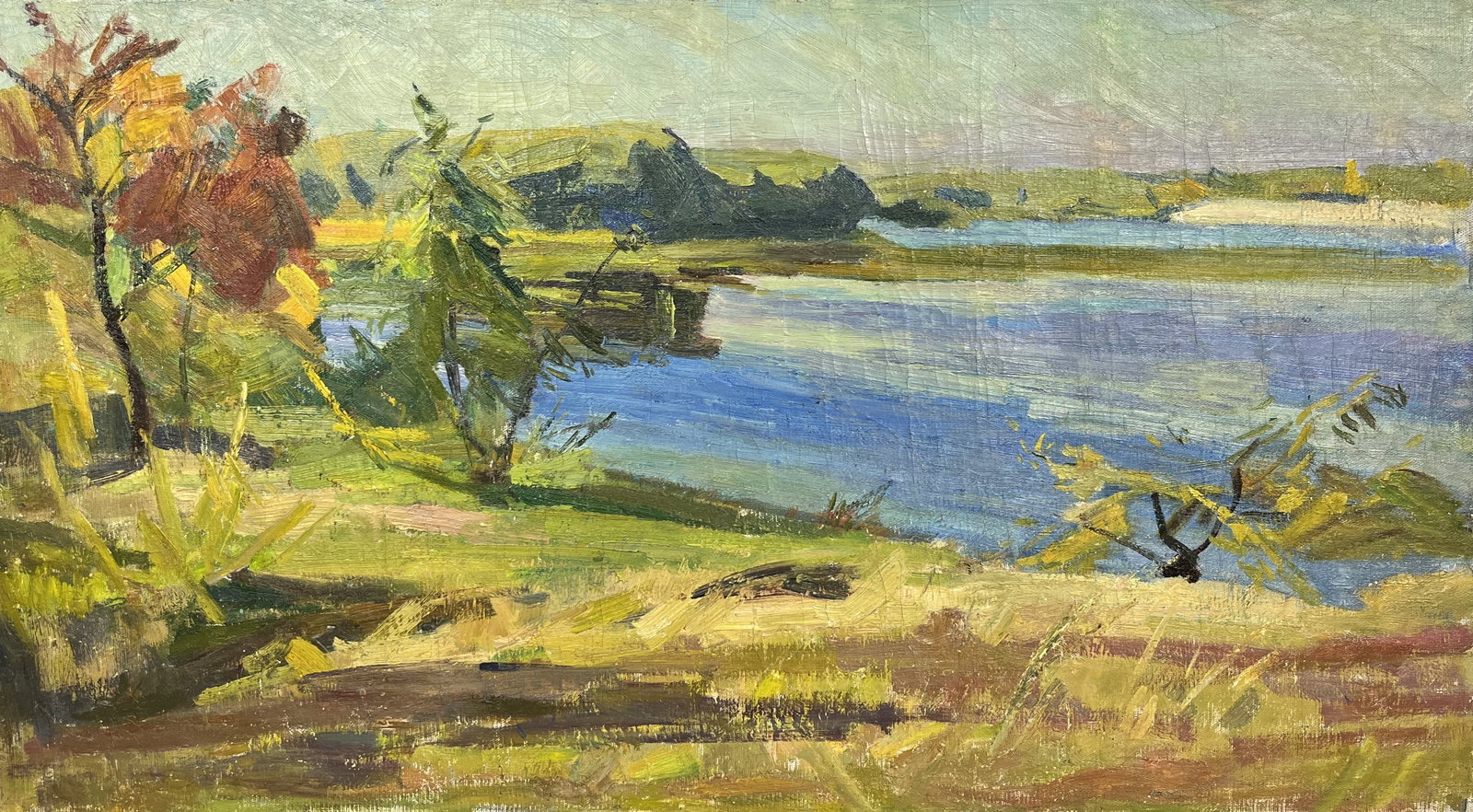 Oil painting On the lake Kogan-Shatz: Title: Oil painting On the lake Kogan-Shatz Description: 119??Duk Painter: Kogan-Shatz S?ze: 52,5x95 cm/20,67x37,40 inches Components: oil, canvas Original painting from our collection ERA: Short info