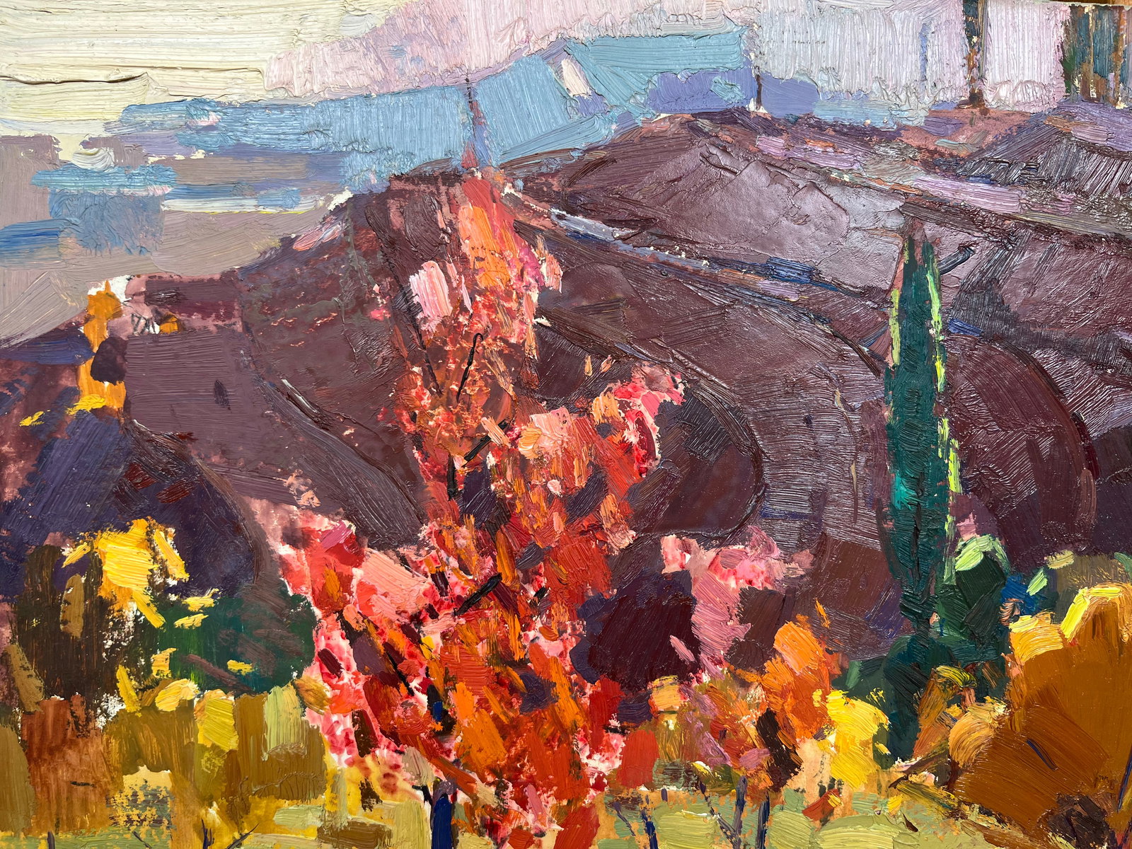 Oil painting Plowed fields Strelov A. - 2