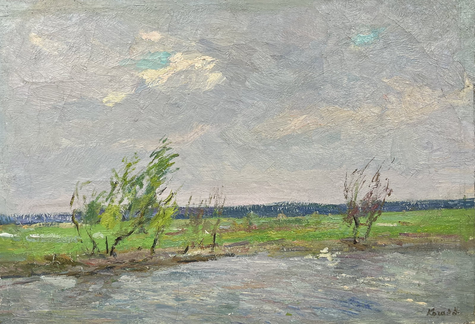 Oil painting Wind over the river Kogan-Shatz (1 of 10)