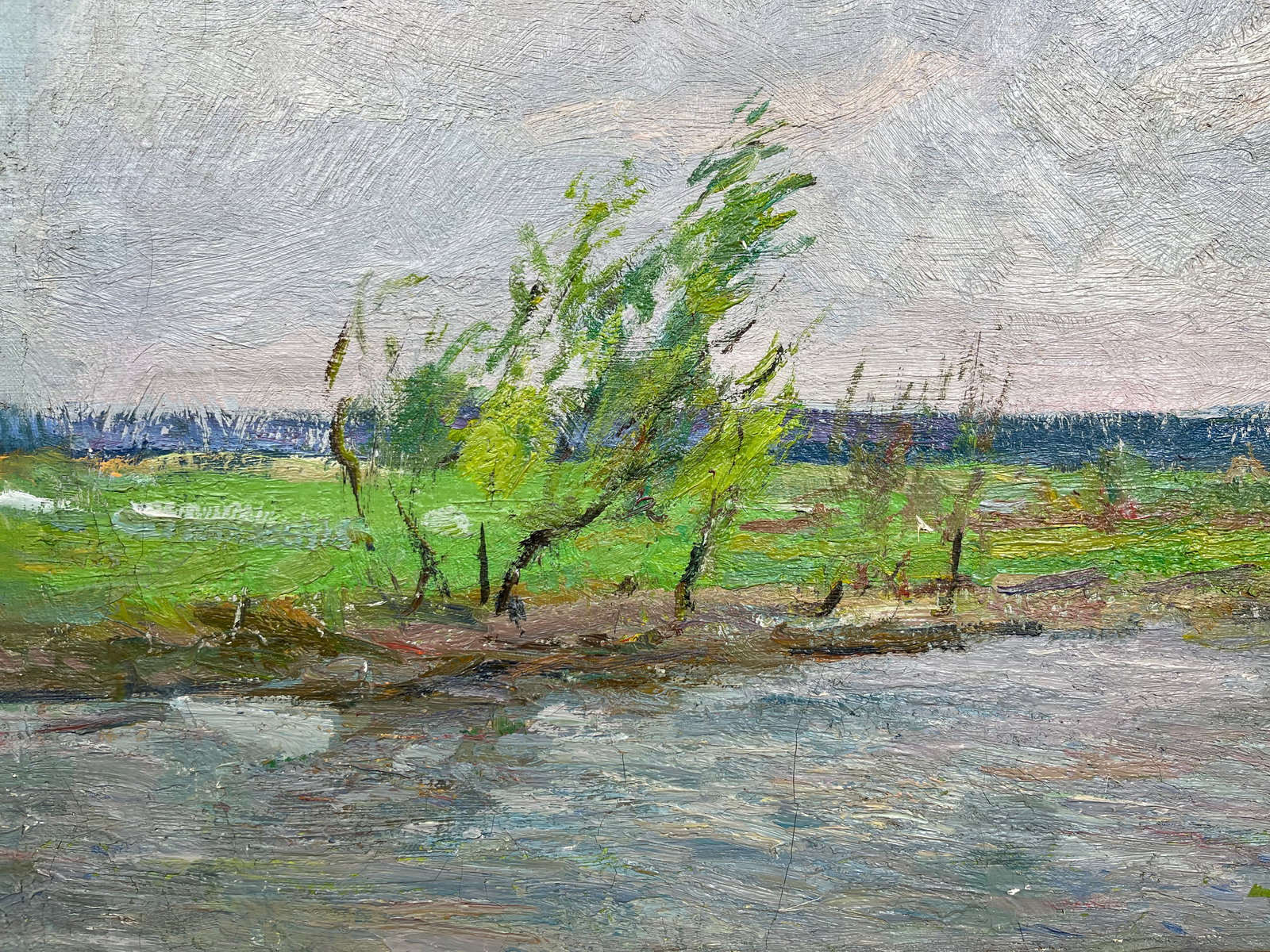 Oil painting Wind over the river Kogan-Shatz - 6