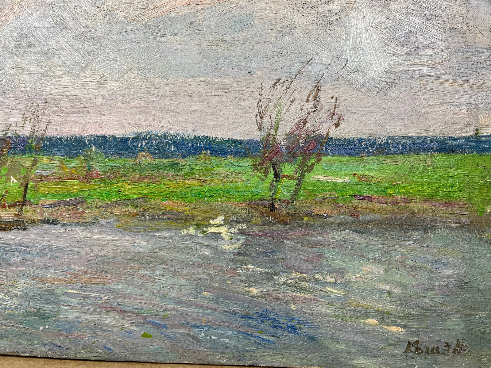Oil painting Wind over the river Kogan-Shatz - 7