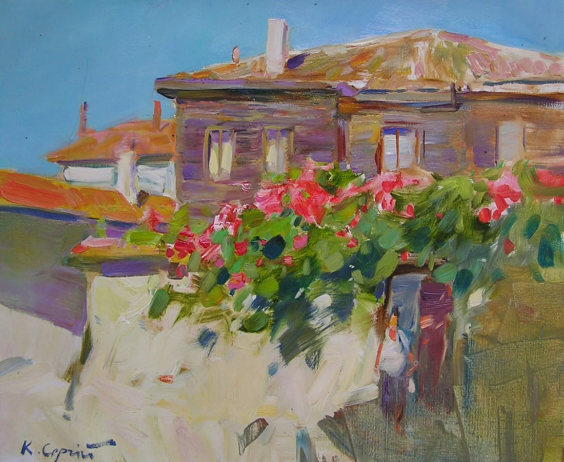Oil painting Sweet home Serg Kovalenko: Title: Oil painting Sweet home Serg Kovalenko Description: 37SK Painter: Serg Kovalenko S?ze: 50x40 cm/19.7x15.7 inches Components: oil, canvas Original painting CONDITION: exellent ERA: modern Gradua