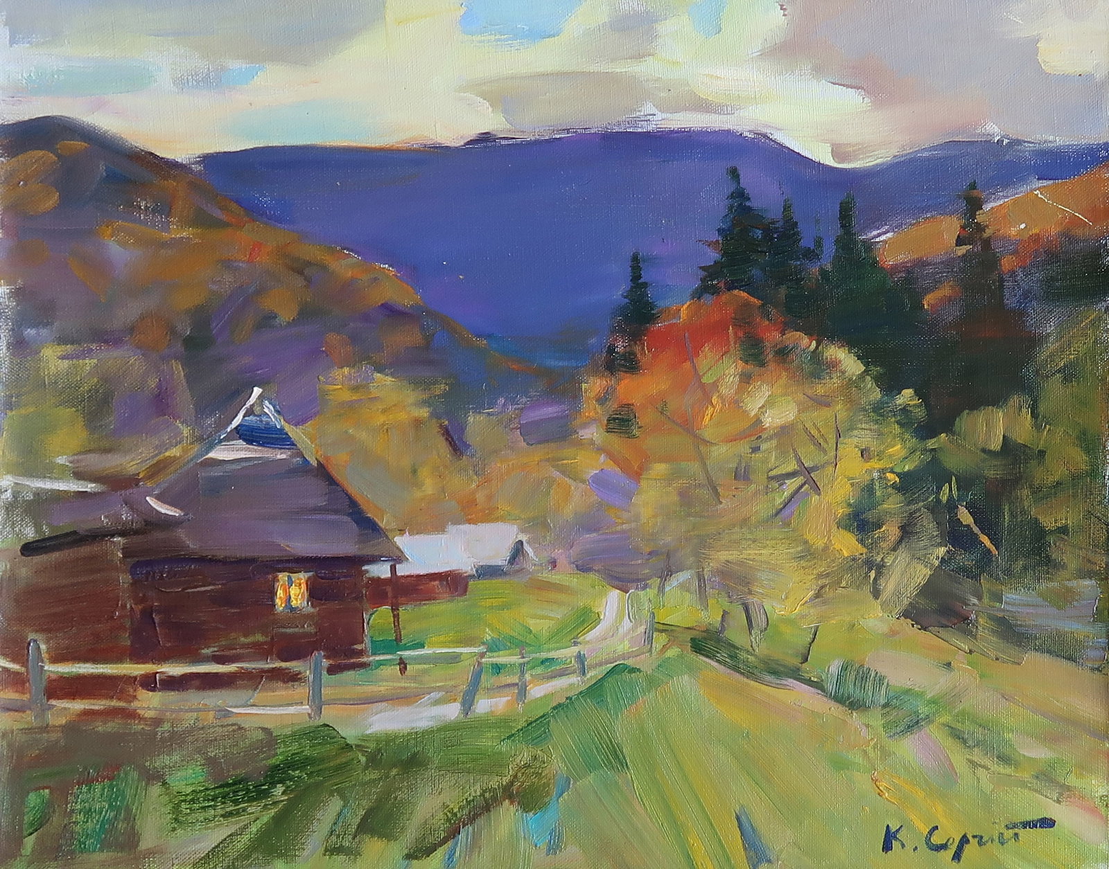 Oil painting Etude Serg Kovalenko: Title: Oil painting Etude Serg Kovalenko Description: 83SK Painter: Serg Kovalenko S?ze: 50x40 cm/19.7x15.7 inches Components: oil, canvas Original painting CONDITION: exellent ERA: modern Graduated f