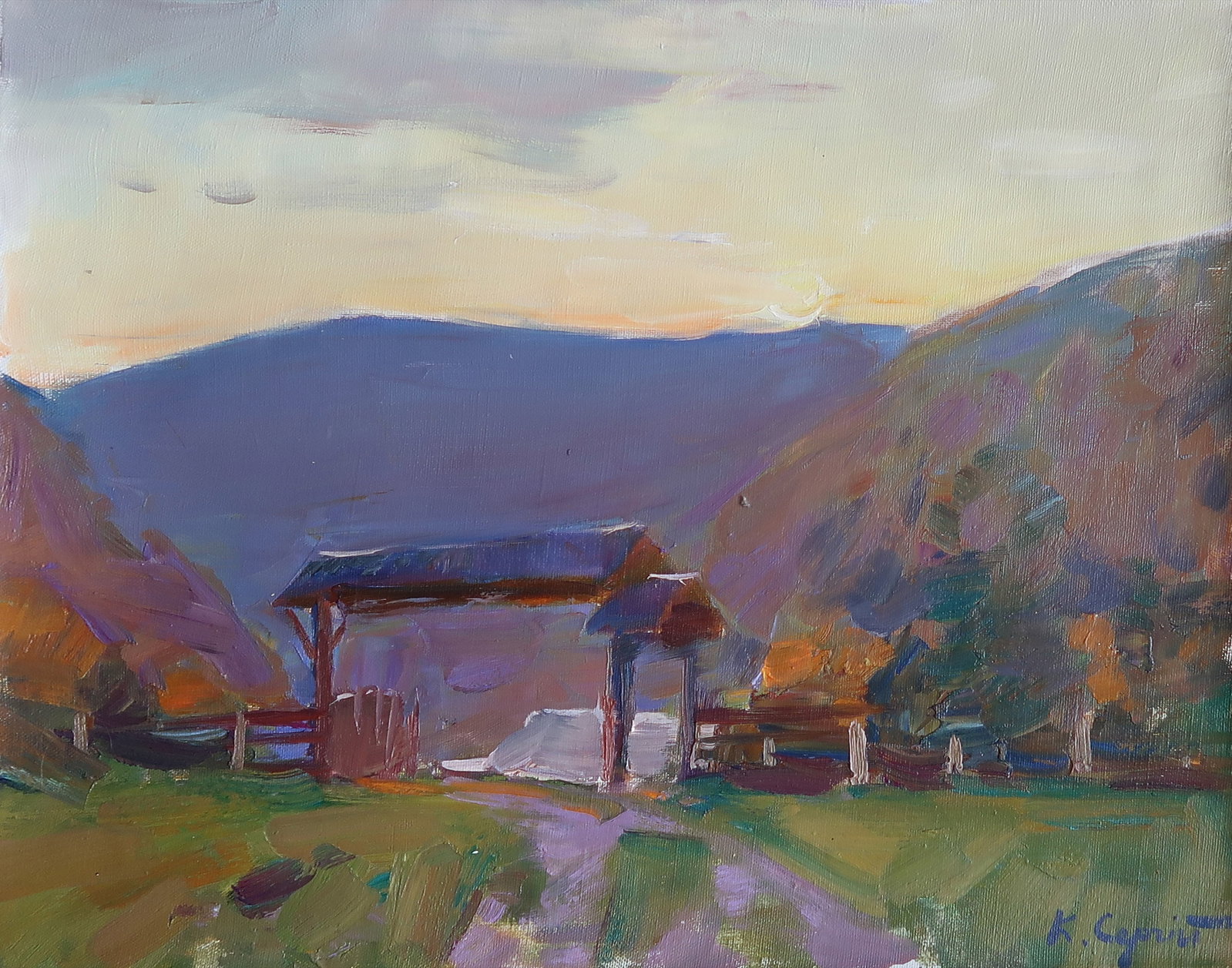 Oil painting Serg Kovalenko: Title: Oil painting Serg Kovalenko Description: 84SK Painter: Serg Kovalenko S?ze: 50x40 cm19.7x15.7 inches Components: oil, canvas Original painting CONDITION: exellent ERA: modern Graduated from the