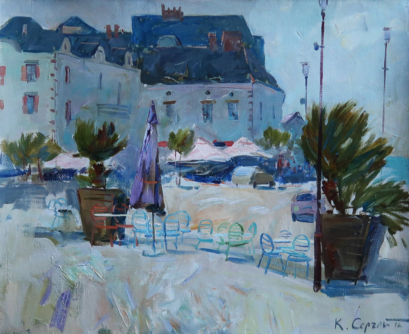 Oil painting Serg Kovalenko: Title: Oil painting Serg Kovalenko Description: 91SK Painter: Serg Kovalenko S?ze: 60x50 cm/23.6x19.7 inches Components: oil, canvas Original painting CONDITION: exellent ERA: modern Graduated from