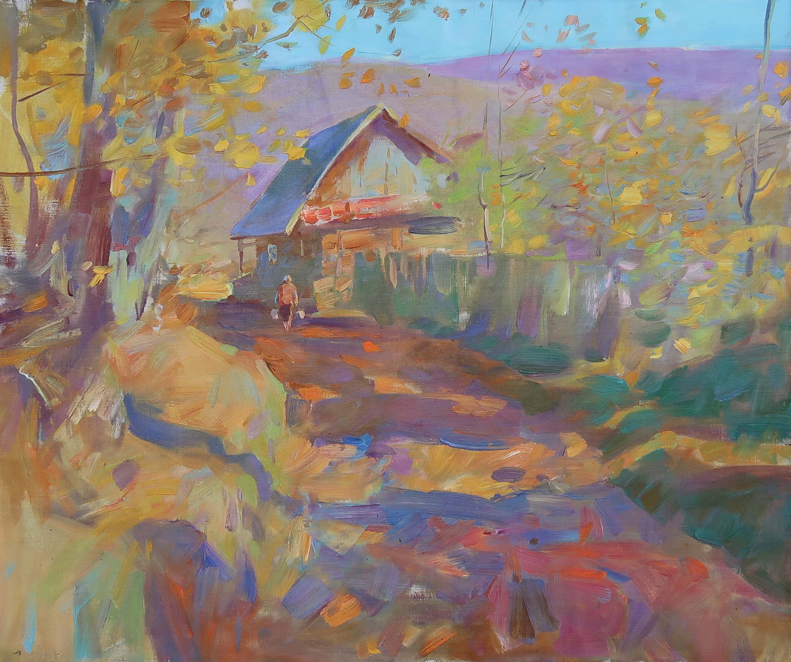 Oil painting autumn road Serg Kovalenko (1 of 1)