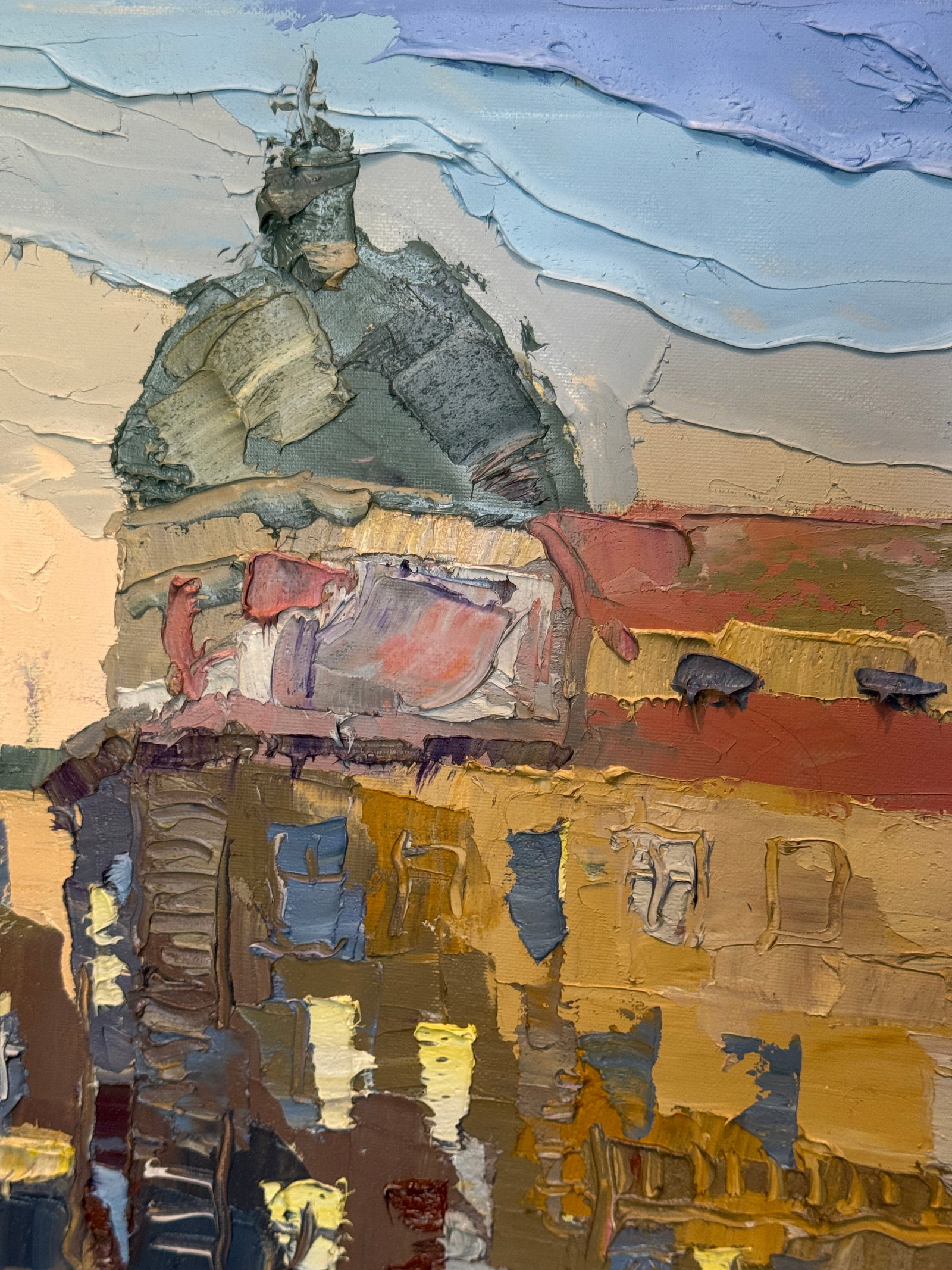 Oil painting with farme Market area K. Leonid - 3