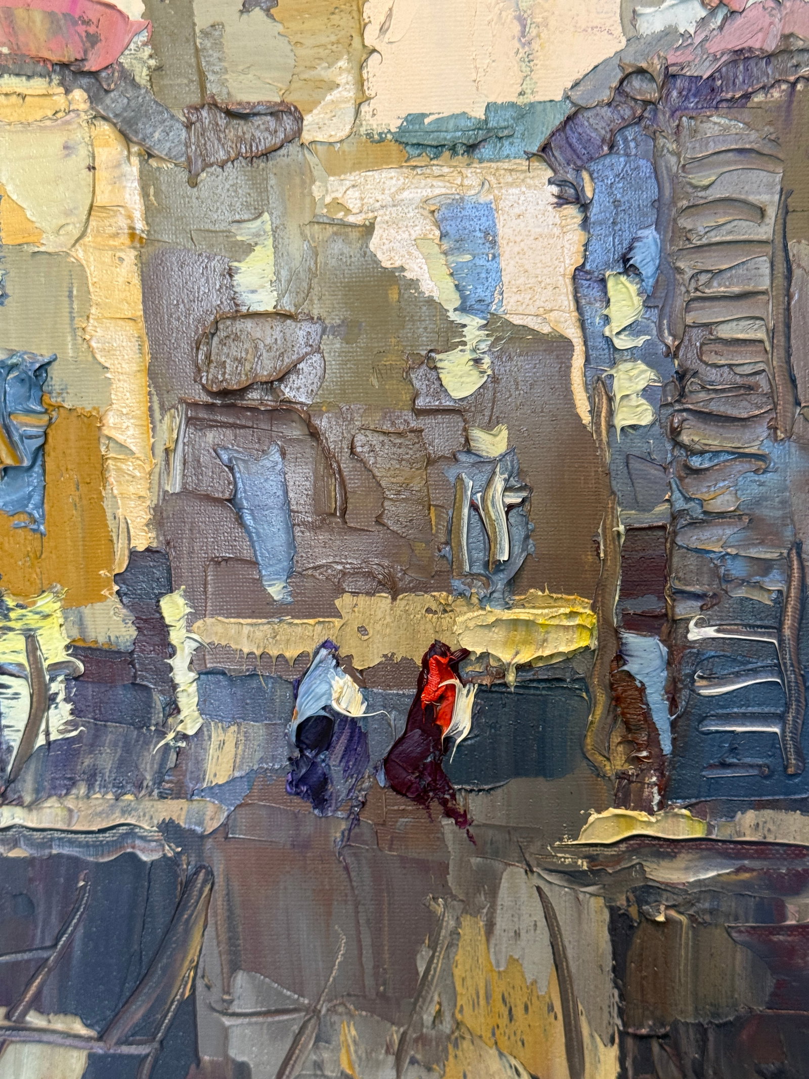 Oil painting with farme Market area K. Leonid - 4