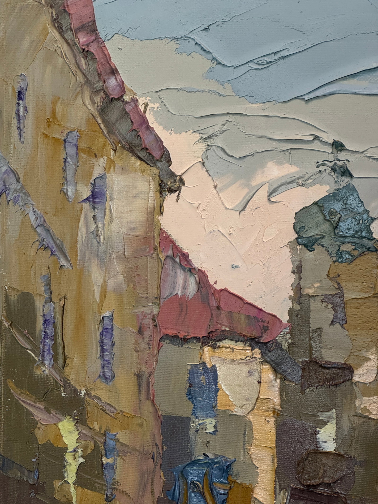 Oil painting with farme Market area K. Leonid - 5