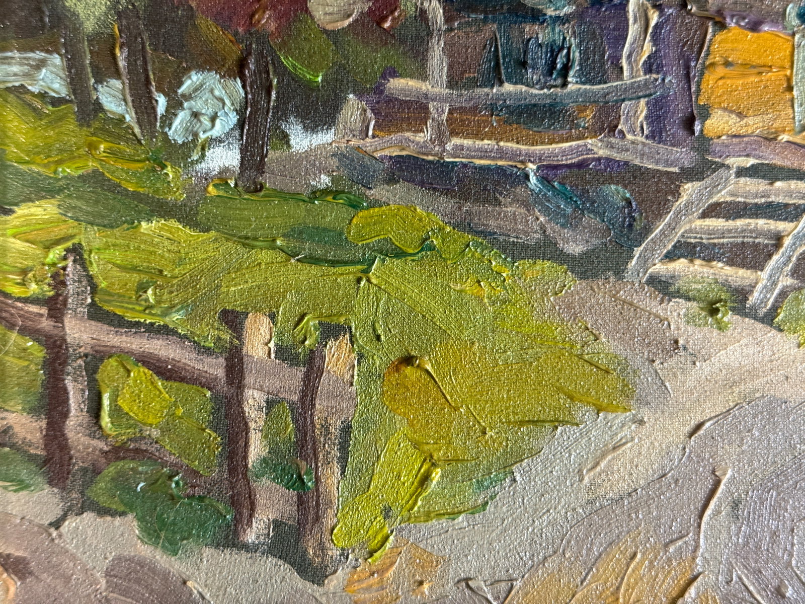 Oil painting with farme old hut K. Leonid - 5