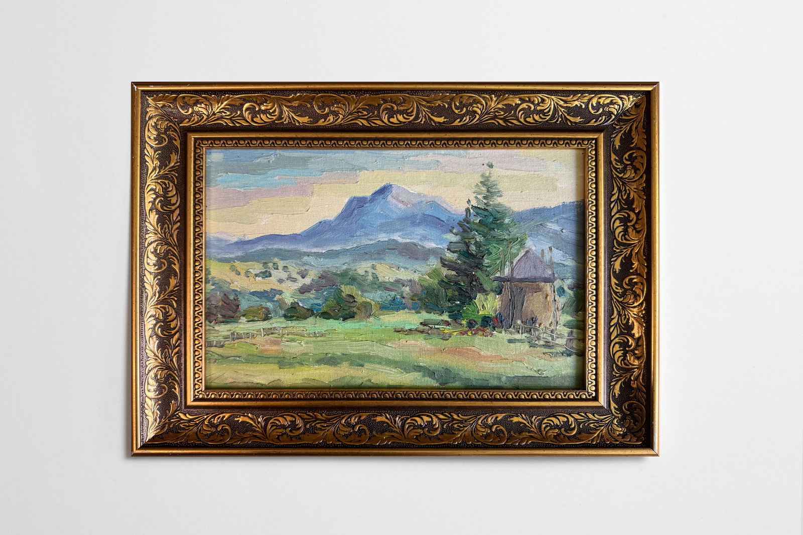 Oil painting with farme Carpathians. Chorna Tysa K. Leonid - 2
