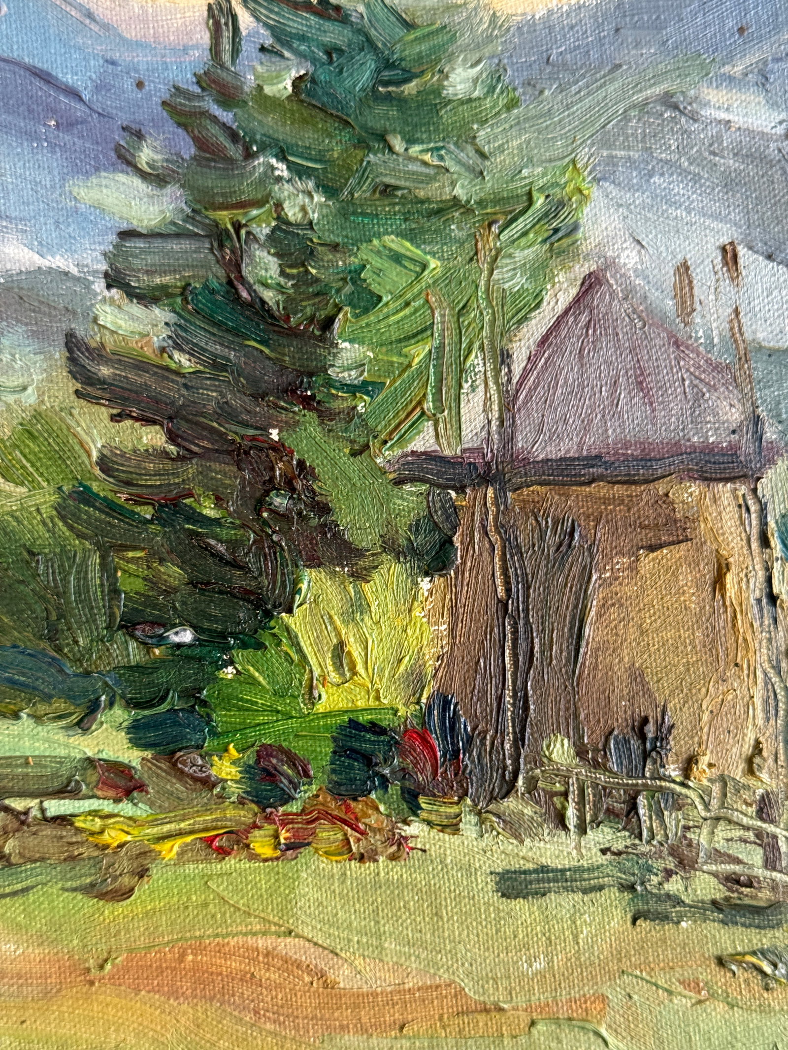 Oil painting with farme Carpathians. Chorna Tysa K. Leonid - 6