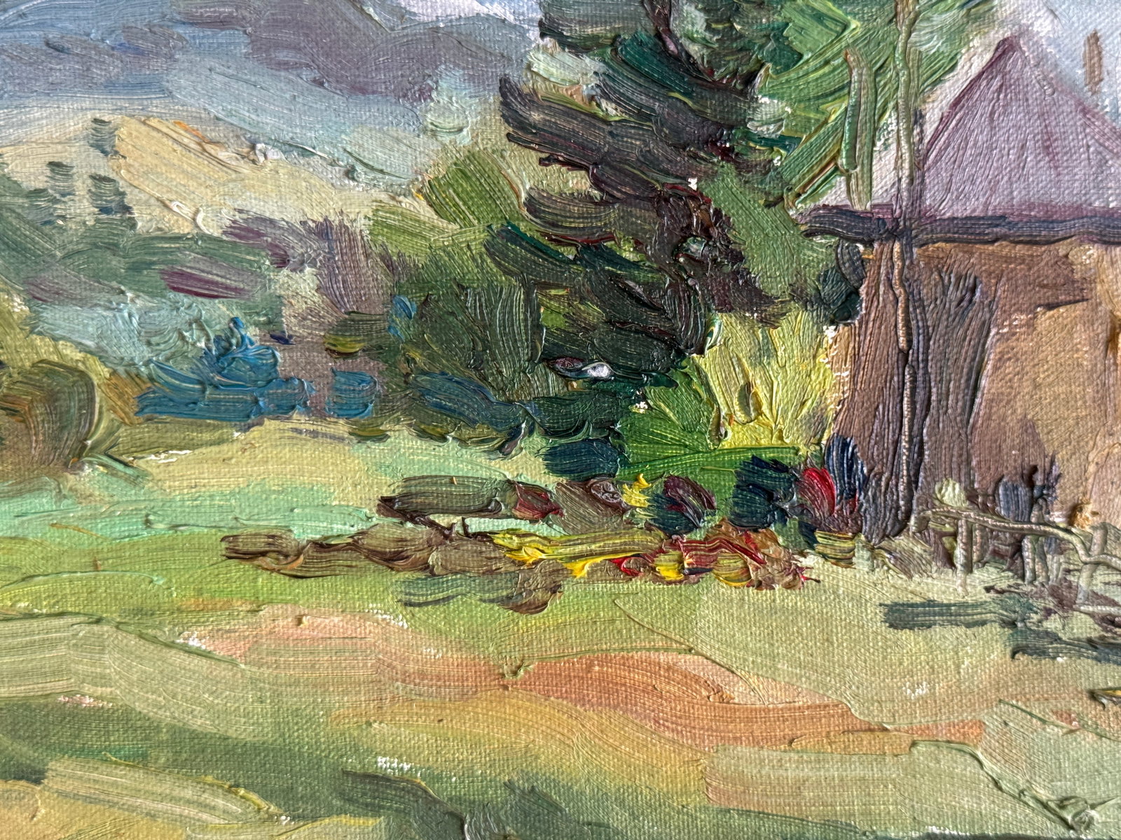 Oil painting with farme Carpathians. Chorna Tysa K. Leonid - 8