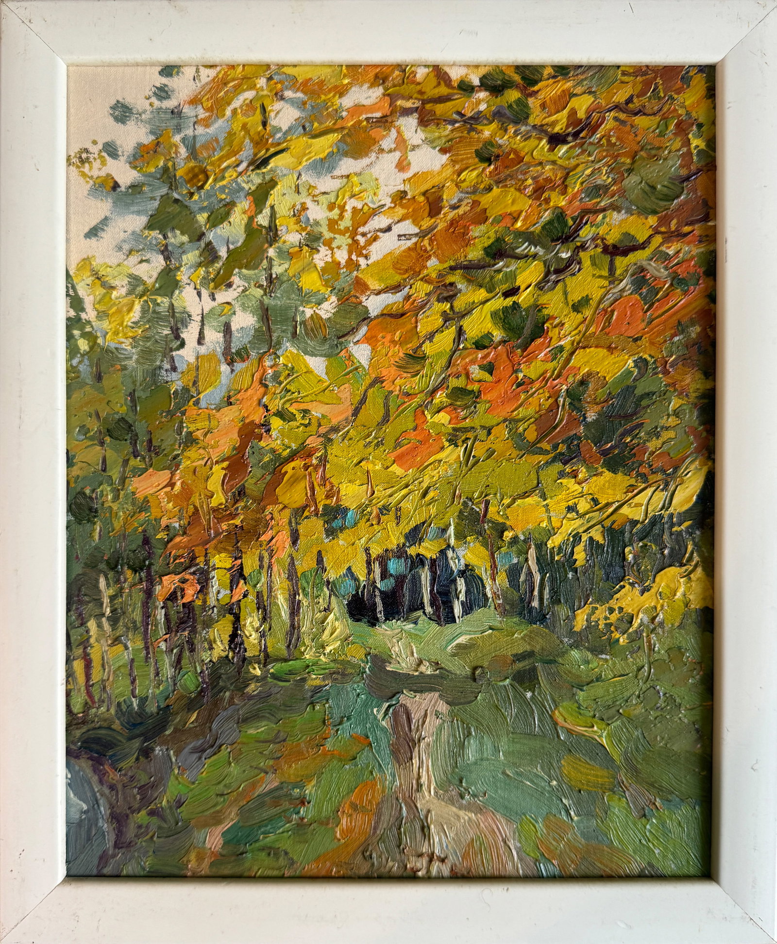 Oil painting with farme Carpathian stream K. Leonid (1 of 6)