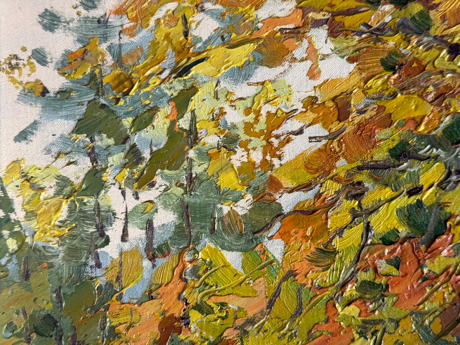 Oil painting with farme Carpathian stream K. Leonid - 3