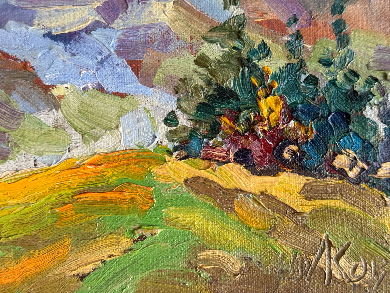 Oil painting with frame Carpathians K. Leonid - 5