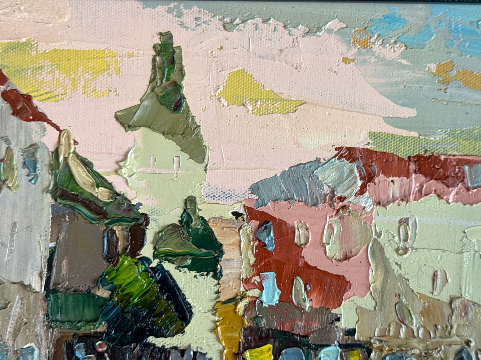 Oil painting with frame Lviv. Market K. Leonid - 3