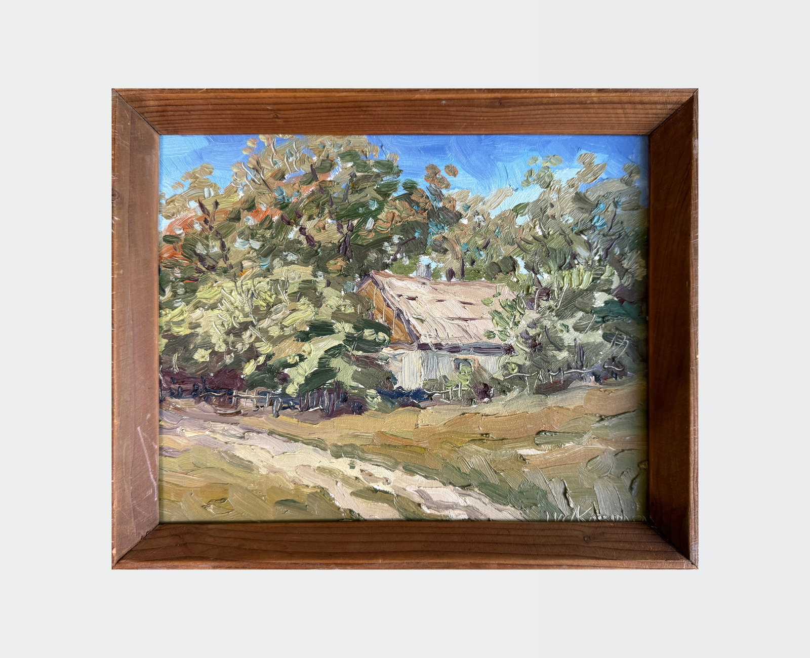 Oil painting with frame Old house K. Leonid - 2