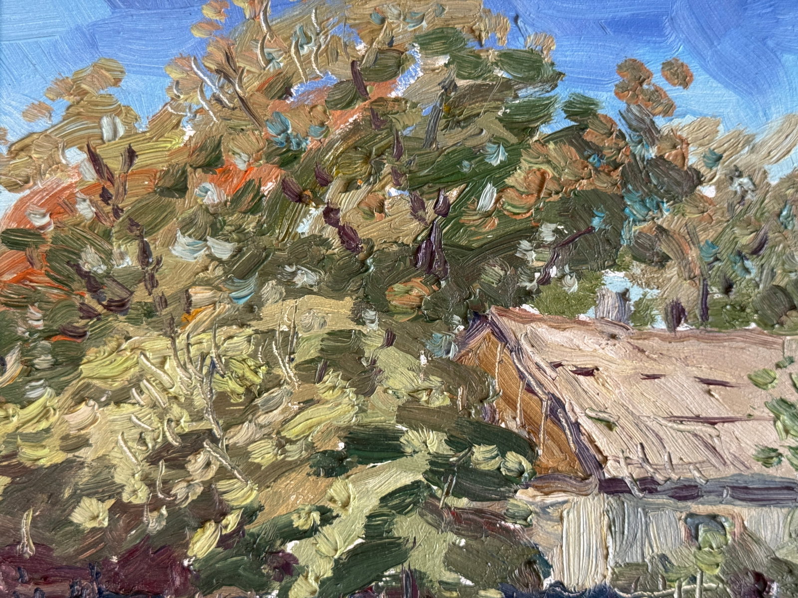 Oil painting with frame Old house K. Leonid - 3