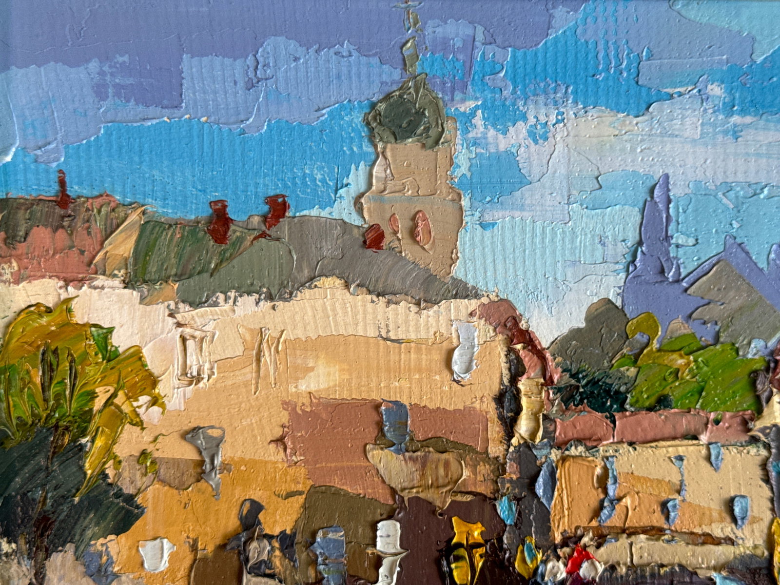 Oil painting with frame Lviv. Market K. Leonid - 3