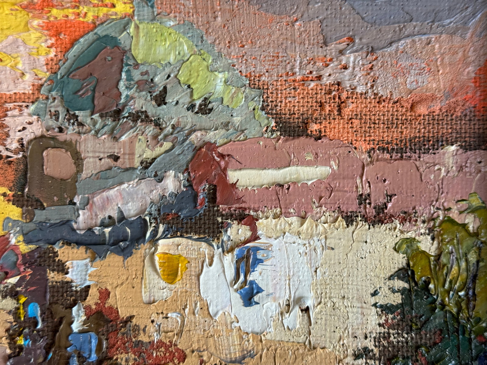 Oil painting with frame Lviv. Market K. Leonid - 4