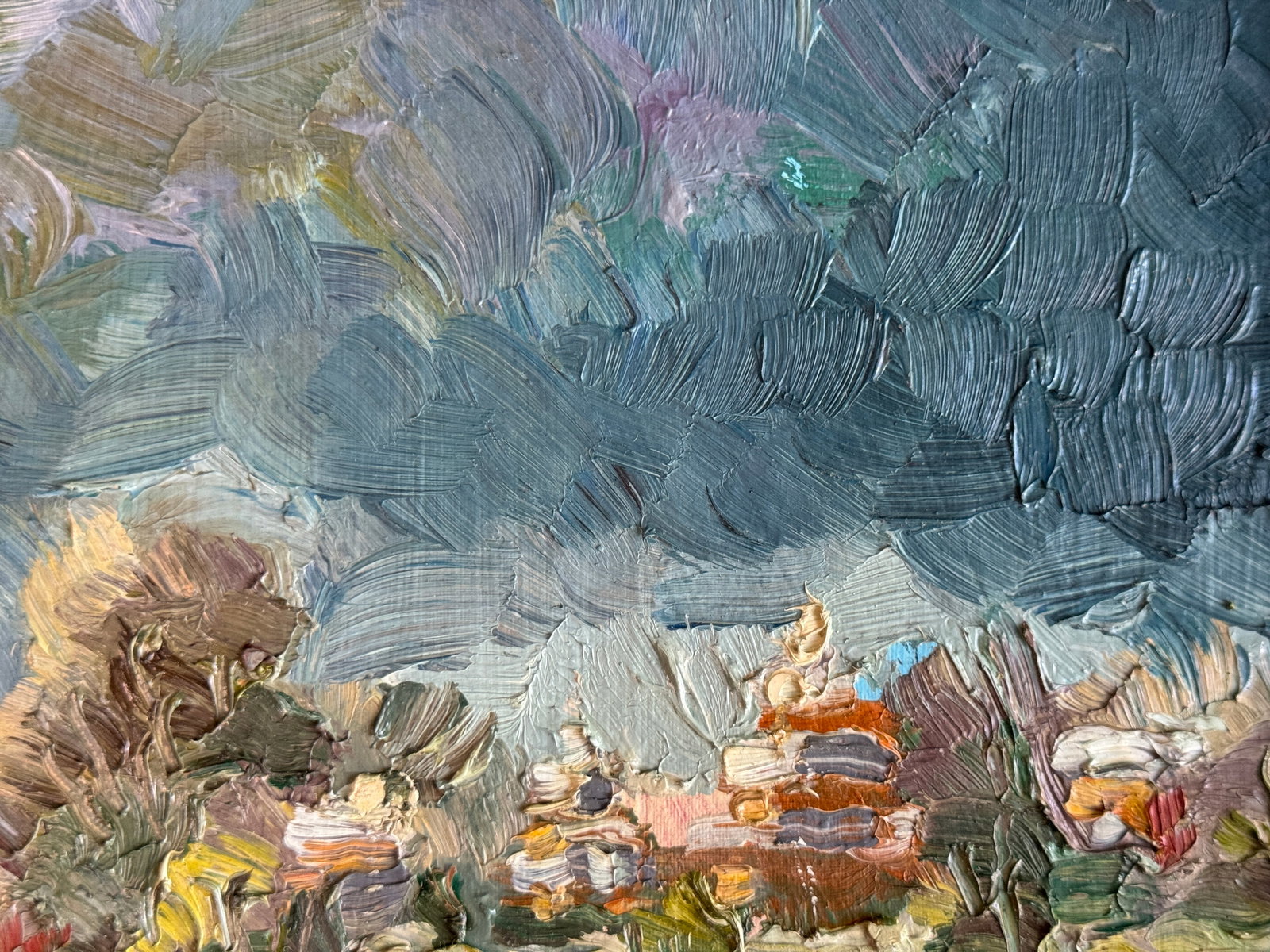 Oil painting with frame Carpathians. village Hrebeniv K. Leonid - 4