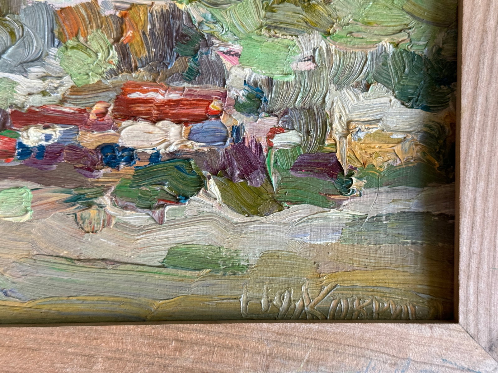 Oil painting with frame Carpathians. Chorna Tysa K. Leonid - 6