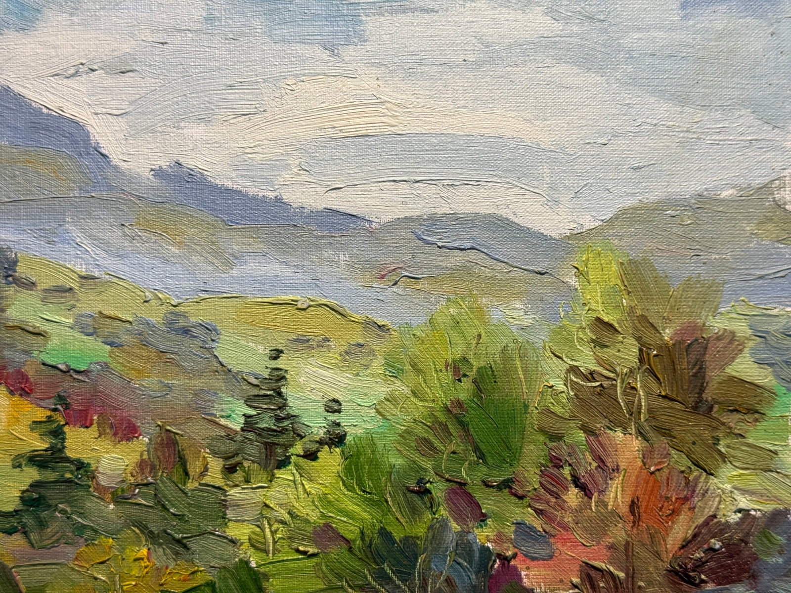 Oil painting Carpathian village Chorna Tysa K. Leonid - 3