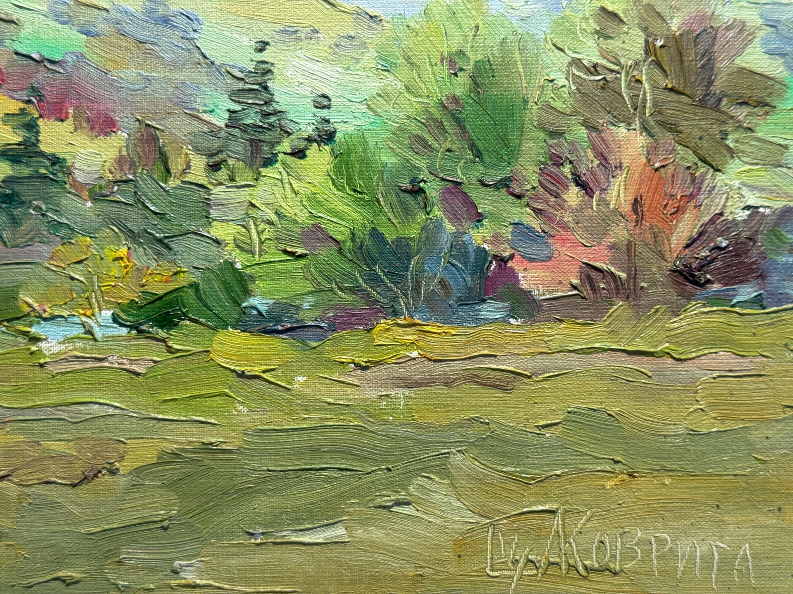 Oil painting Carpathian village Chorna Tysa K. Leonid - 4