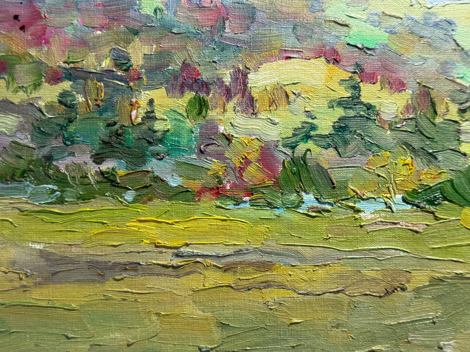 Oil painting Carpathian village Chorna Tysa K. Leonid - 5