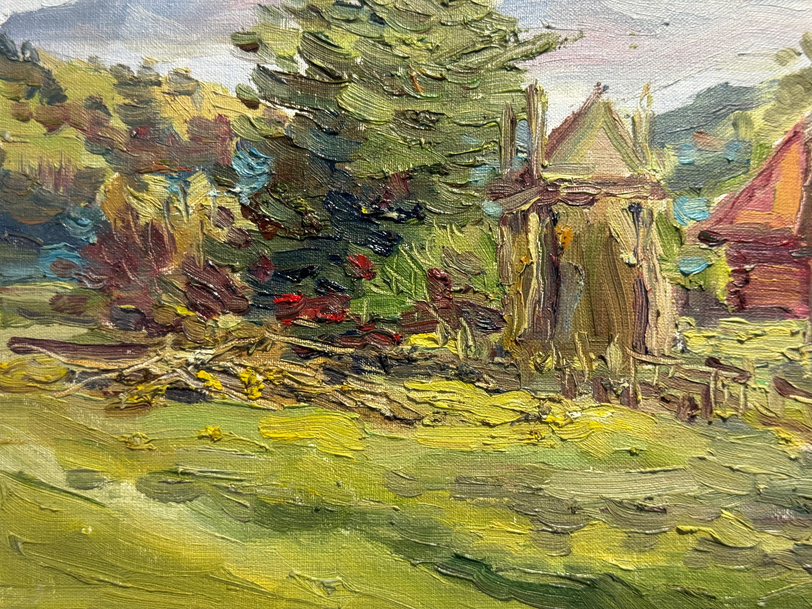 Oil painting Carpathian village Chorna Tysa K. Leonid - 3