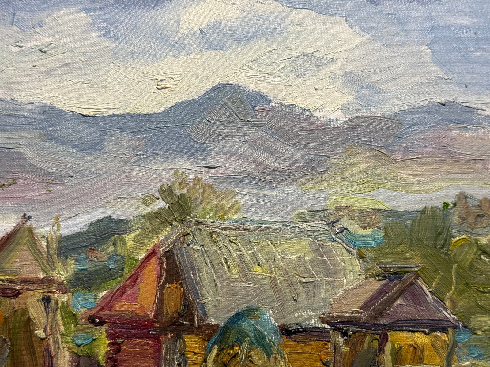 Oil painting Carpathian village Chorna Tysa K. Leonid - 6