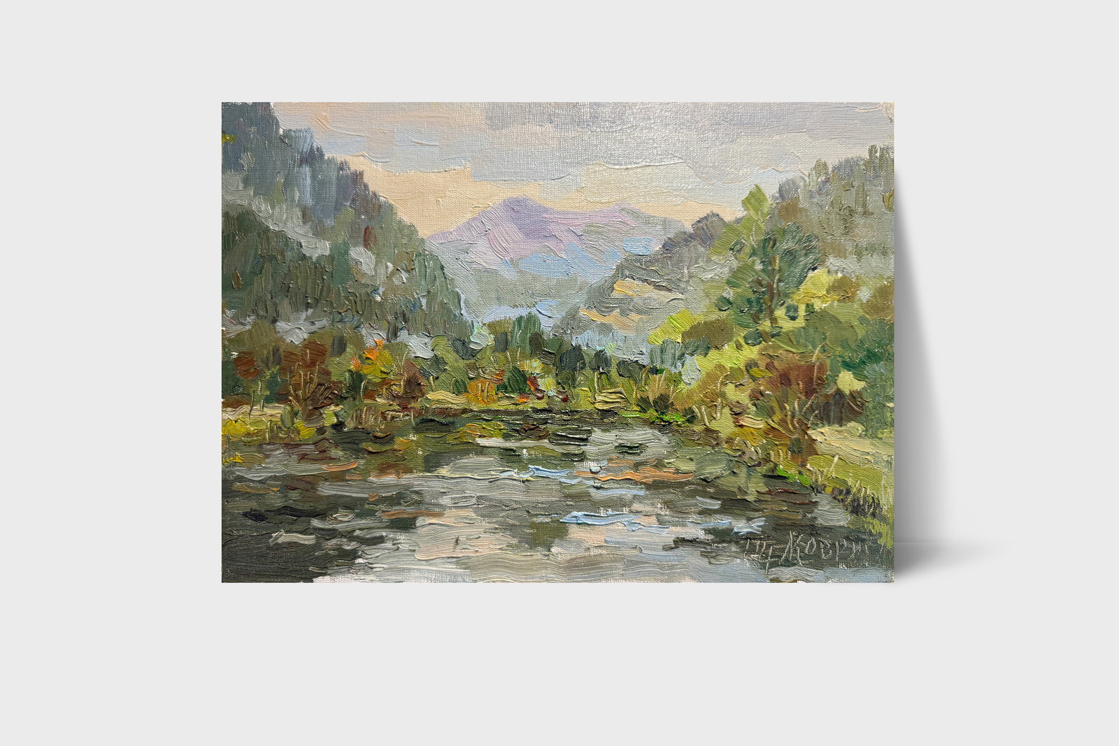 Oil painting the city of Skole Pond K. Leonid - 7