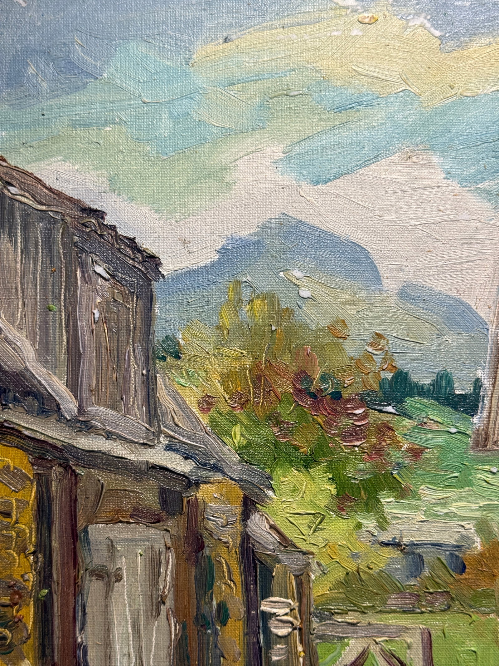 Oil painting Carpathian village Chorna Tysa K. Leonid - 3