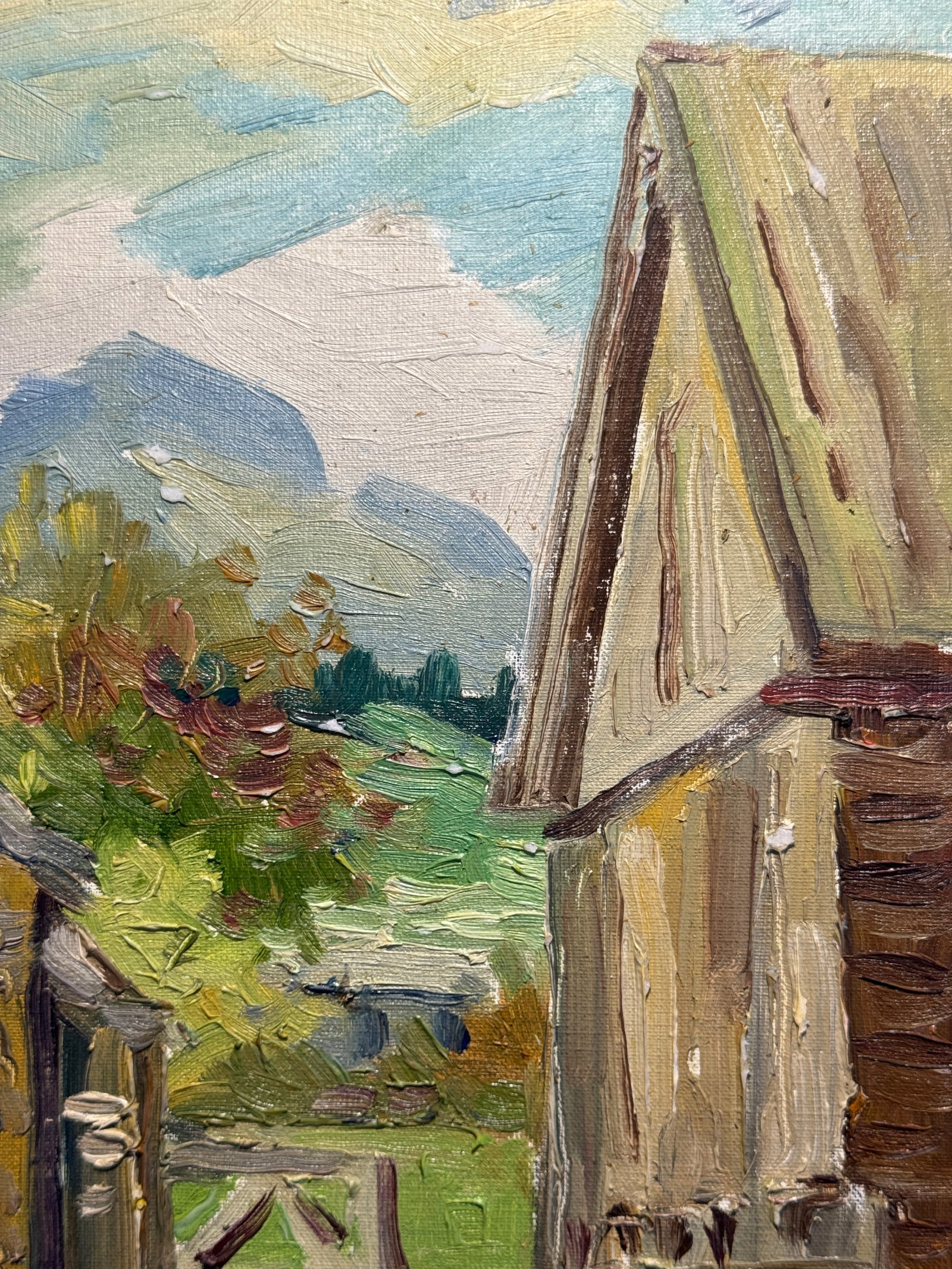 Oil painting Carpathian village Chorna Tysa K. Leonid - 4