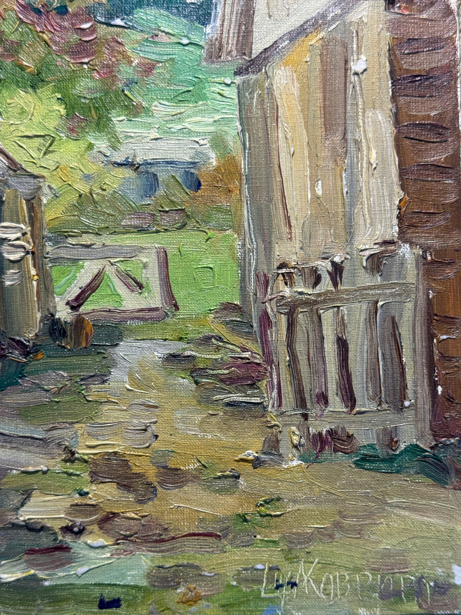 Oil painting Carpathian village Chorna Tysa K. Leonid - 5