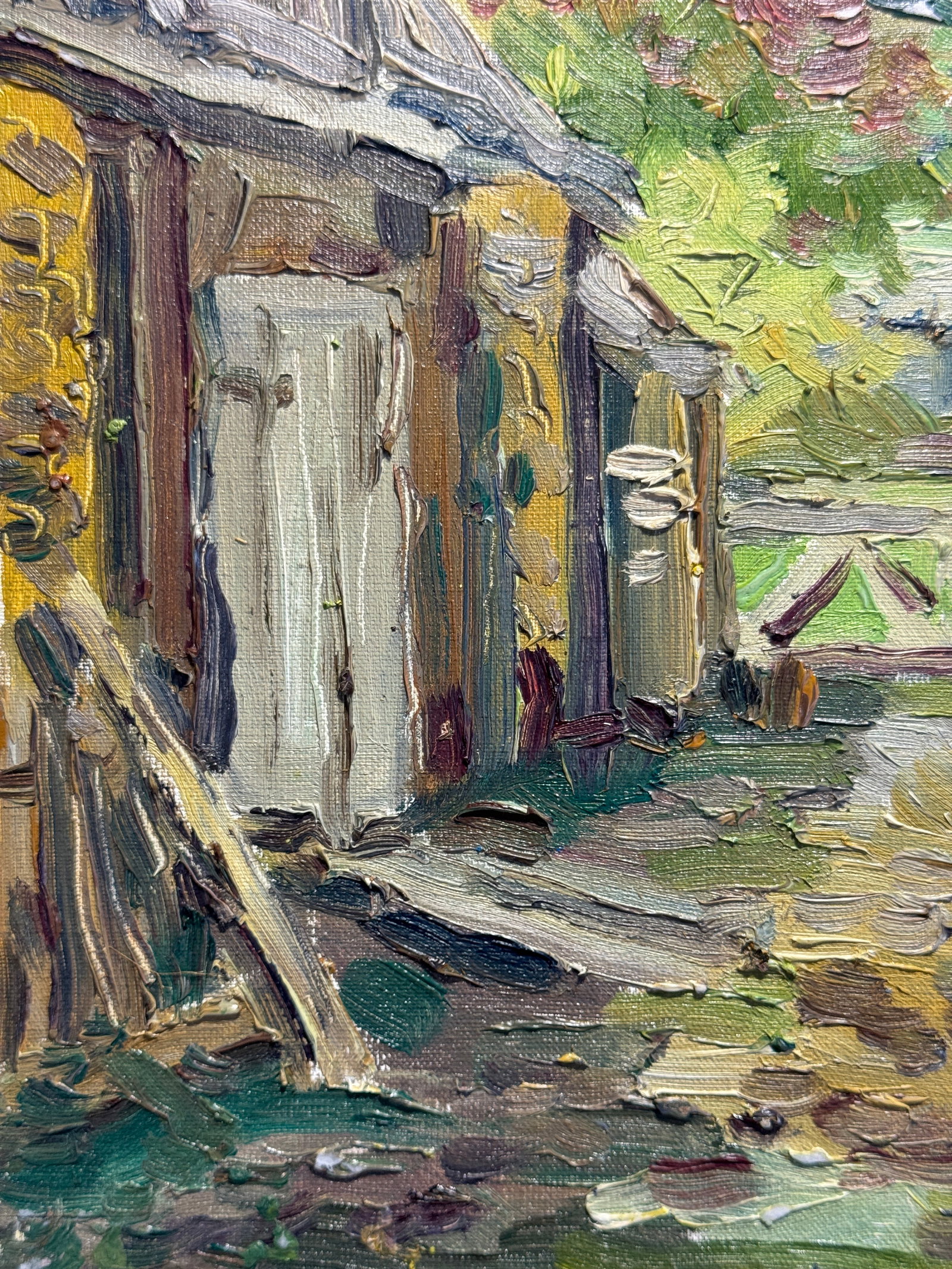 Oil painting Carpathian village Chorna Tysa K. Leonid - 6