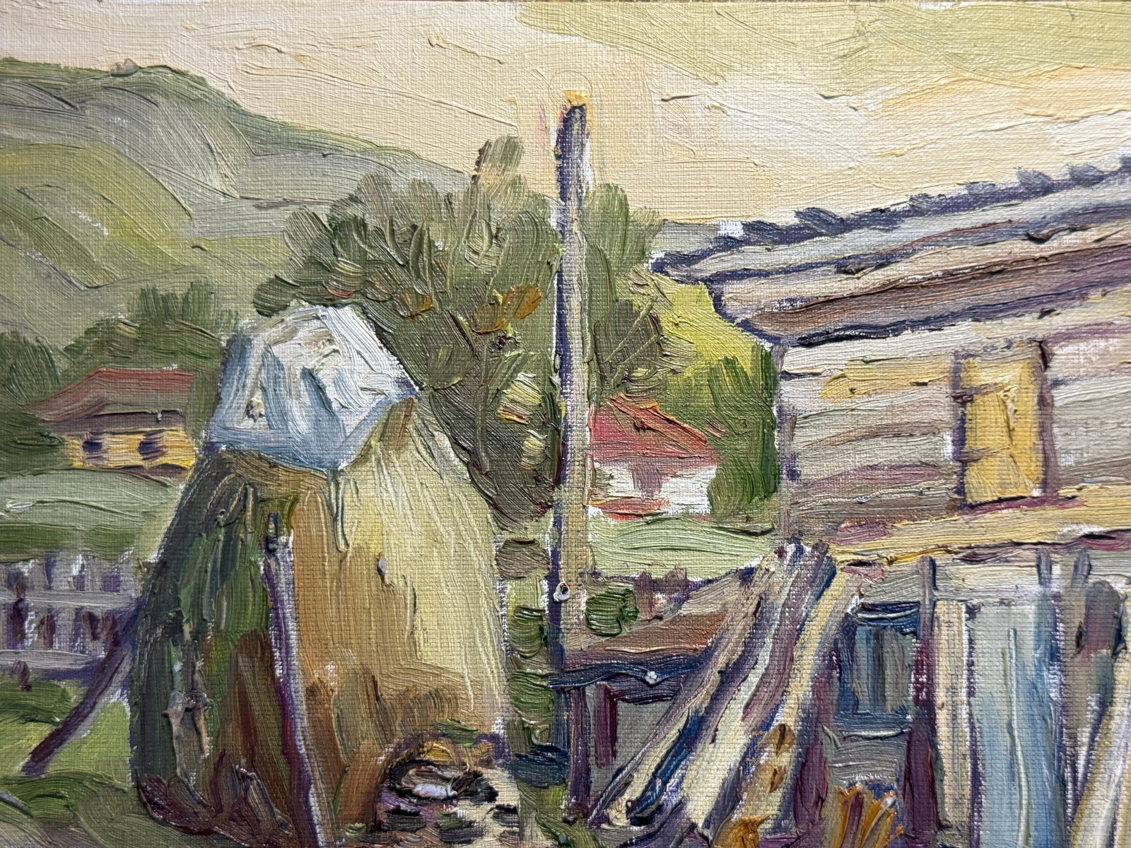 Oil painting Carpathian village Chorna Tysa K. Leonid - 3