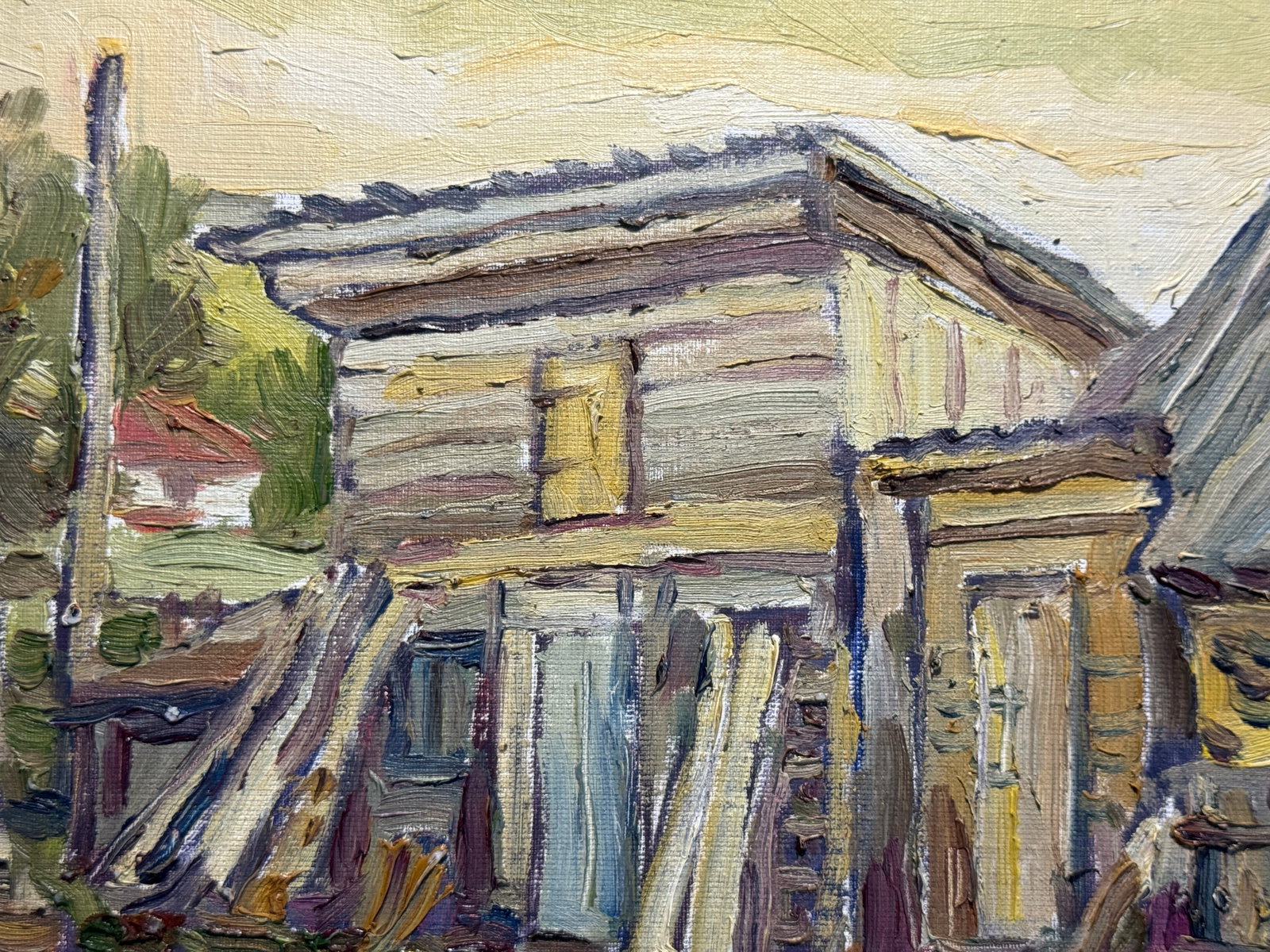 Oil painting Carpathian village Chorna Tysa K. Leonid - 4